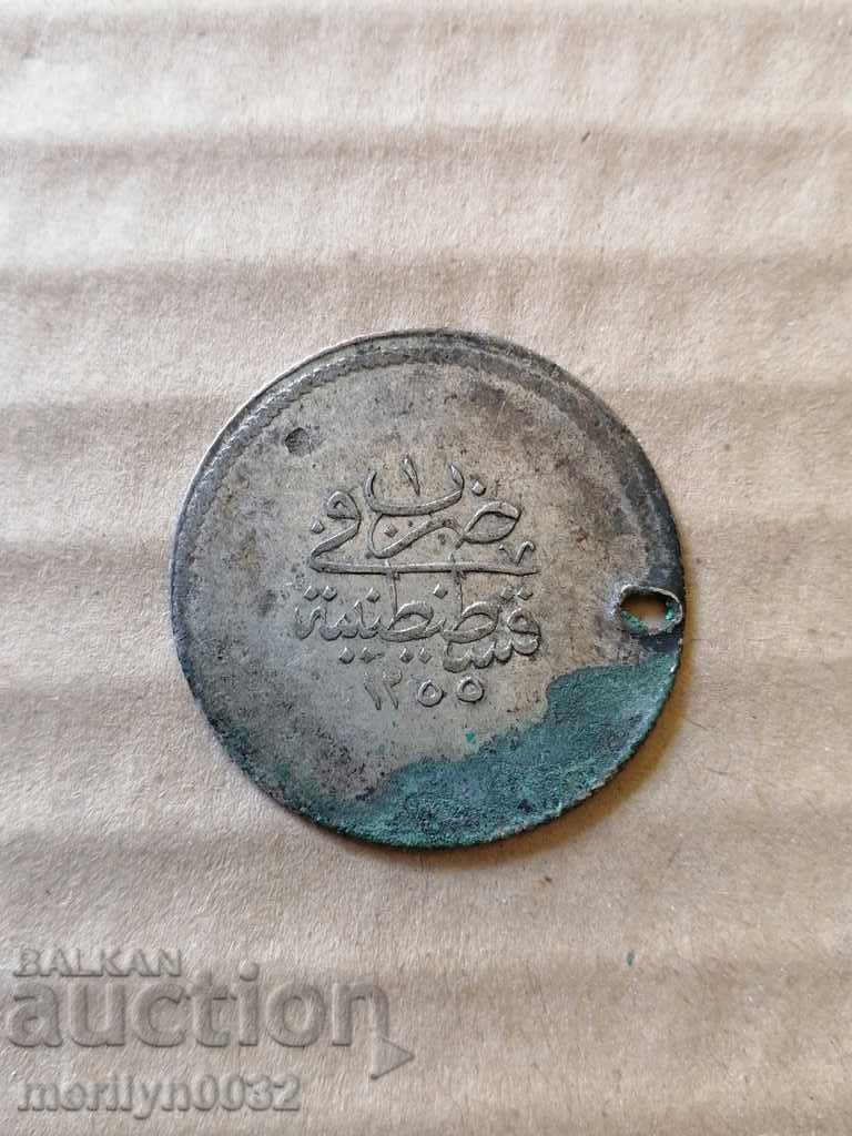 Coin 3 kurush piastre Abdul Majid 1255/1 silver billon - 5 Coin 3 kurush piastre Abdul Majid 1255/1 silver billon - 5