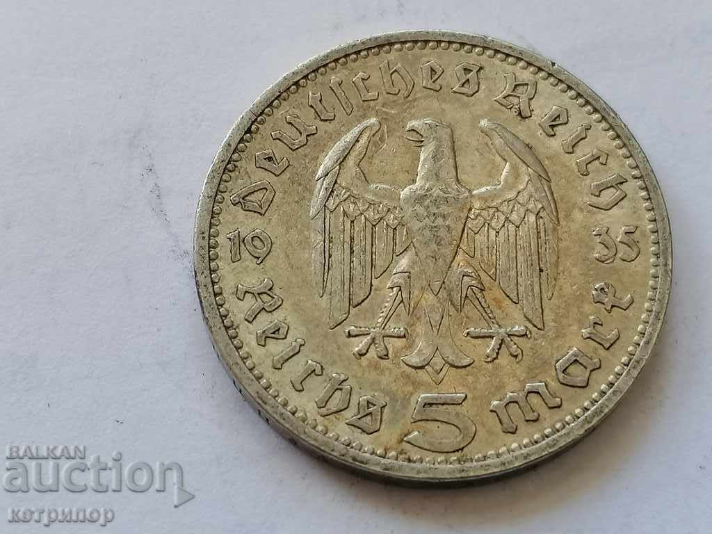 5 marks Germany 1935 A silver. 5 marks Germany 1935 A silver.