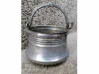 Old copper cauldron, copper, cauldron, forged vessel