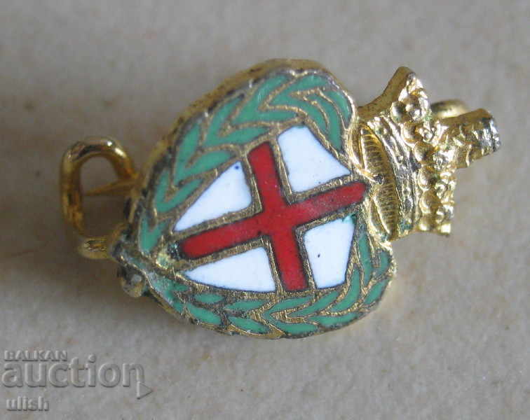 Old gilded monarchy crown enamel badge