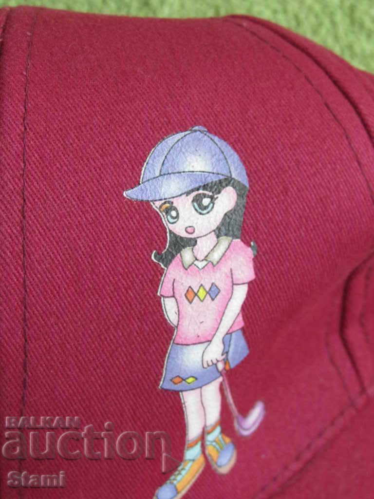 Cherry red hat with visor for a girl, new with price 3.50 BGN | € 1.79 Cherry red hat with visor for a girl, new with price 3.50 BGN | € 1.79