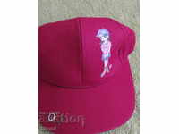 Cherry red hat with visor for a girl, new