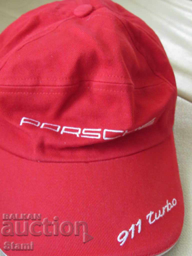 Baseball cap with Porsche visor, red