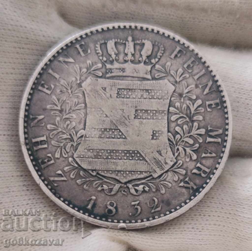 Талер Германия Саксония 1832г S, Сребро Тираж- 13,000 RARE! - 5 Талер Германия Саксония 1832г S, Сребро Тираж- 13,000 RARE! - 5