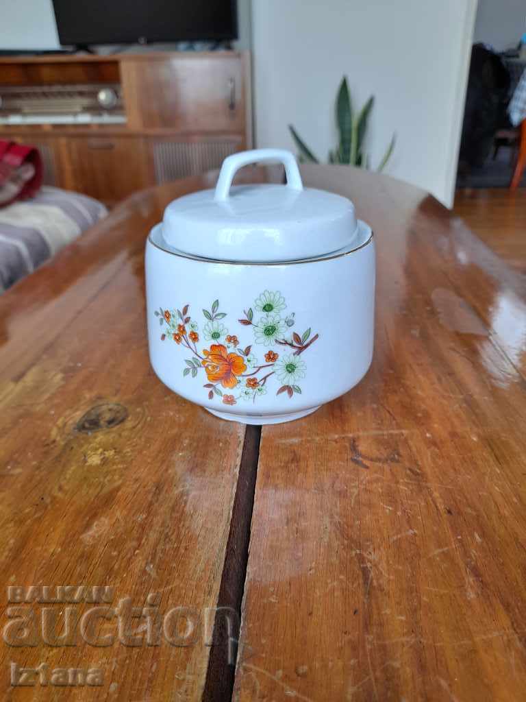 Auction Old porcelain sugar bowl Auction Old porcelain sugar bowl