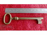 Old large metal bronze brass key