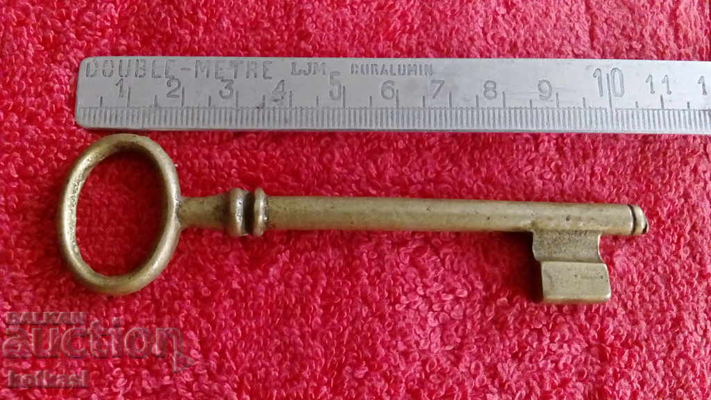 Old large metal bronze brass key