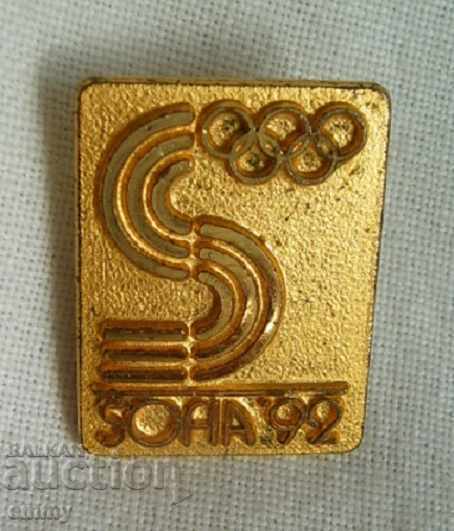 Badge Sofia candidate for the 1992 Winter Olympics