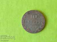 10 Groshis 1840 "MW" Polonia / Rusia Argint