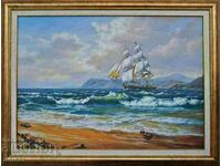 "With dreams in the sails", seascape, painting