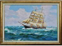 "Tailwind", seascape, painting