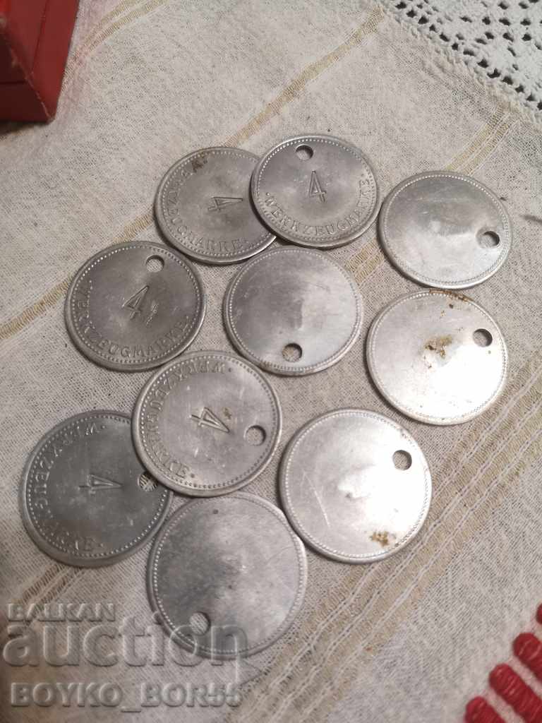 Auction  German Antique Aluminum Tokens, 10 pcs.