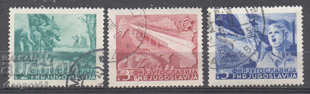 1950. Yugoslavia. Construction of the Belgrade-Zagreb highway.