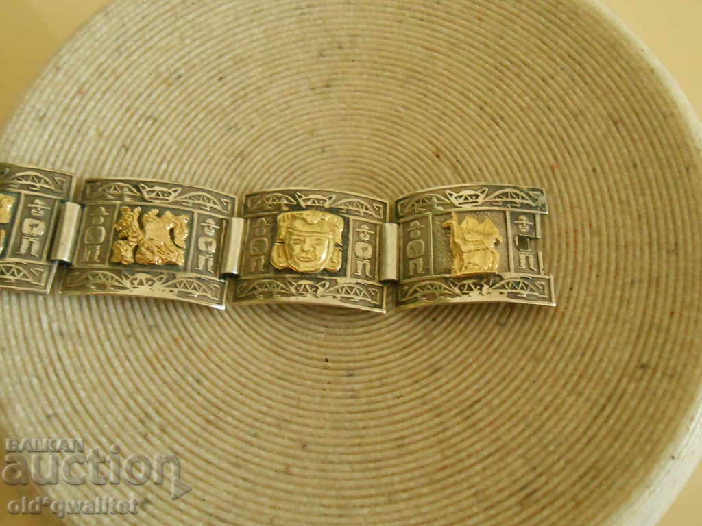 Beautiful SILVER BRACELET, Silver 925 and 18K, PERU with price 497.00 BGN | € 254.11 Beautiful SILVER BRACELET, Silver 925 and 18K, PERU with price 497.00 BGN | € 254.11