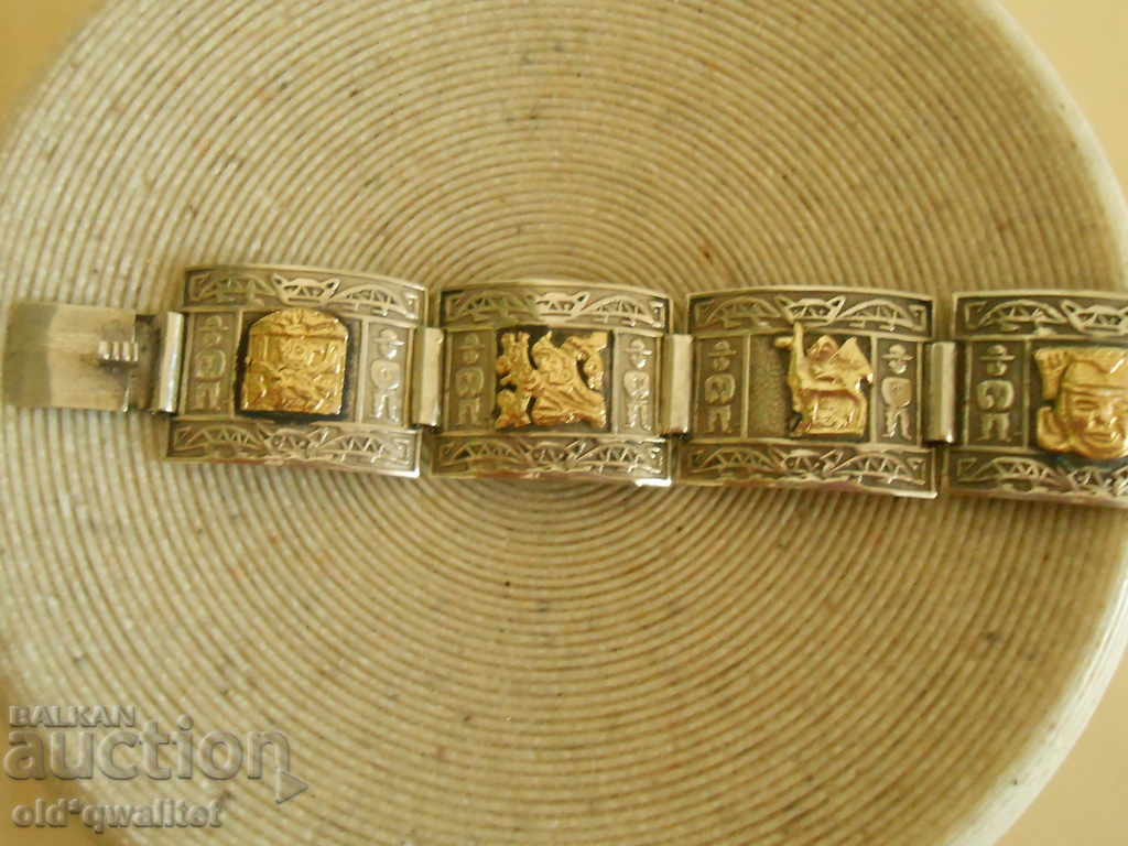 Delivery of Beautiful SILVER BRACELET, Silver 925 and 18K, PERU Delivery of Beautiful SILVER BRACELET, Silver 925 and 18K, PERU