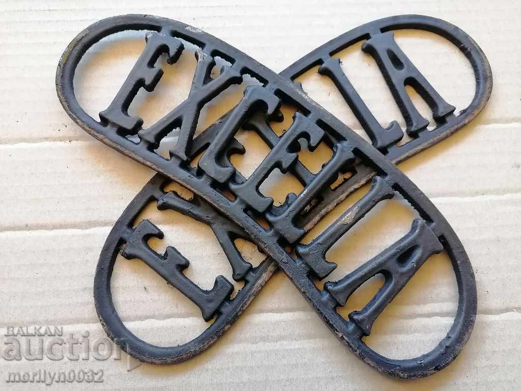 EXCELLA emblem, cast iron, from a sewing machine - 7 EXCELLA emblem, cast iron, from a sewing machine - 7