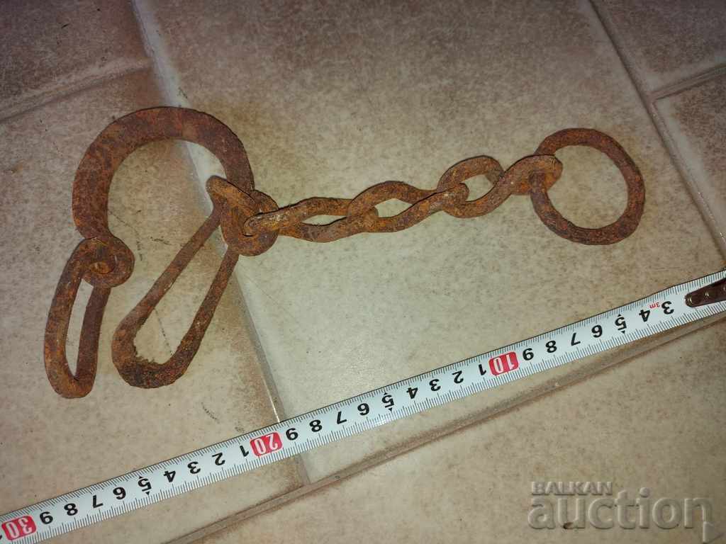 OLD AUTHENTIC HAND FORGED PIECE OF BUKAI PRANGI HANDCUFFS with price 12.00 BGN | € 6.14