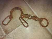 OLD AUTHENTIC HAND FORGED PIECE OF BUKAI PRANGI HANDCUFFS