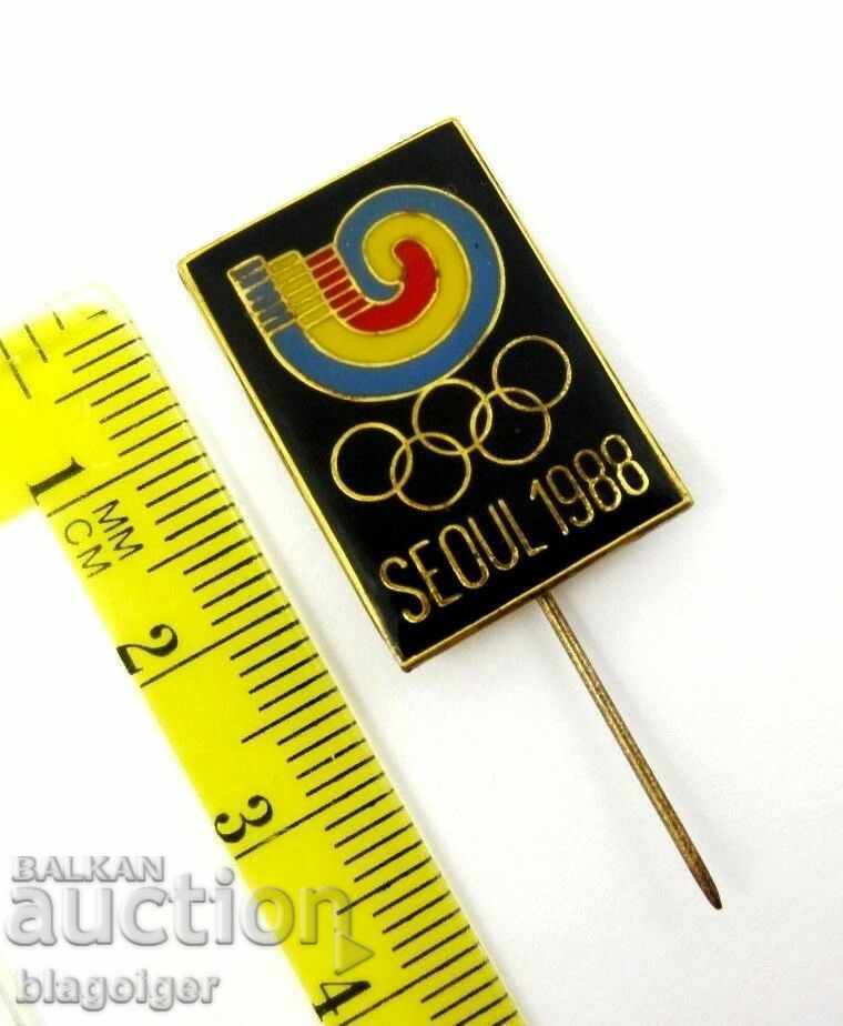 Auction  OLYMPIC BADGE-OFFICIAL LOGO-EMAIL-OLYMPICS-KOREA-1988