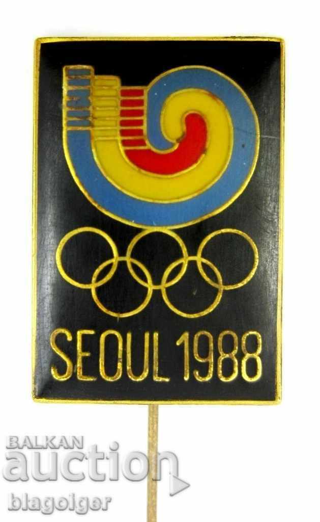 OLYMPIC BADGE-OFFICIAL LOGO-EMAIL-OLYMPICS-KOREA-1988