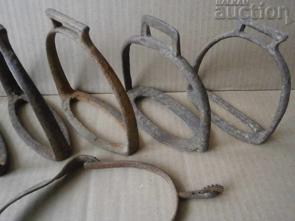 Auction lot of antique stirrups spur stirrup Auction lot of antique stirrups spur stirrup