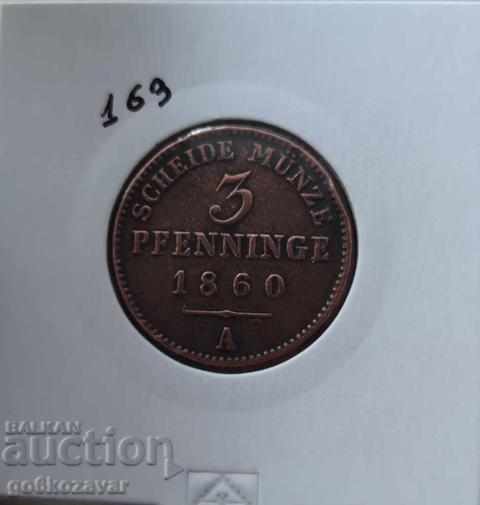 Germania Prusia 3 Pfennig 1860