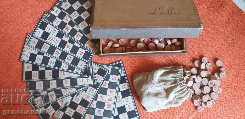 Old games Lotto Bingo with 2 pairs of checkers - 7 Old games Lotto Bingo with 2 pairs of checkers - 7