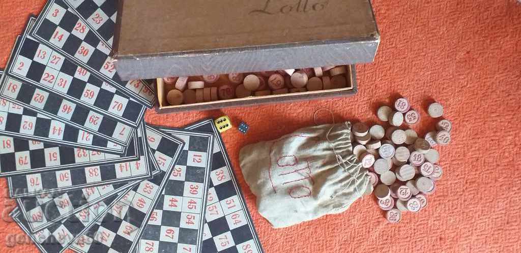 Old games Lotto Bingo with 2 pairs of checkers Old games Lotto Bingo with 2 pairs of checkers