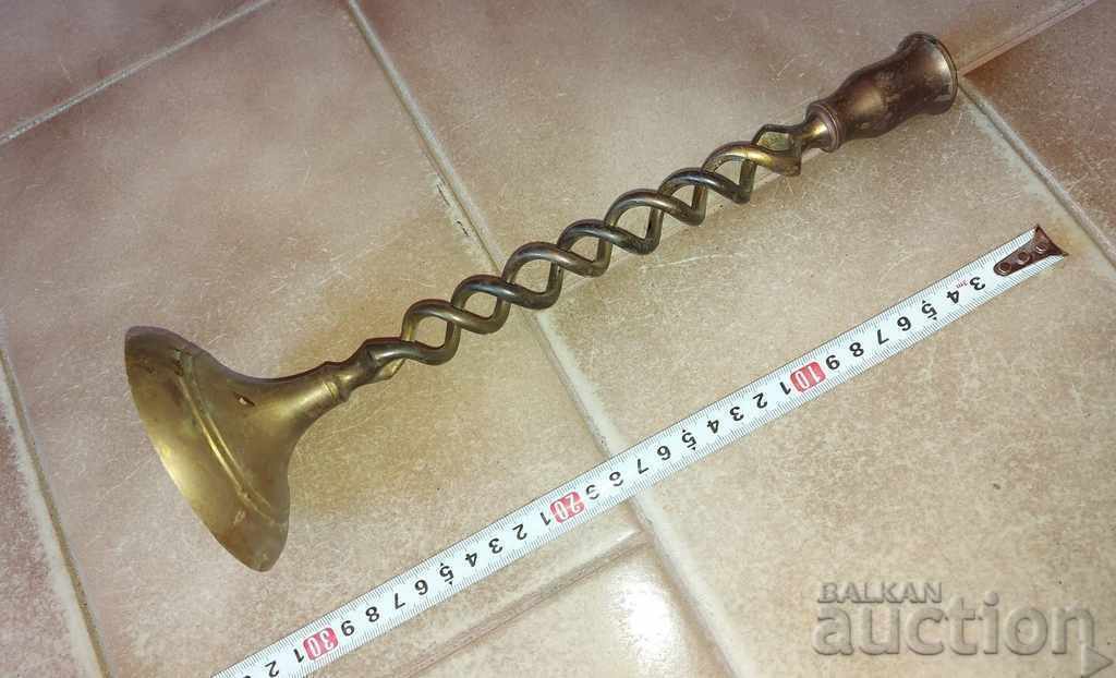Auction  OLD RARE METAL CANDLE HOLDER CANDLE