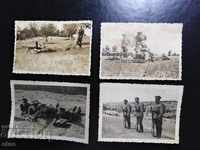 4 pieces Royal military photos, MACHINE GUN, RIFLE, slingshot