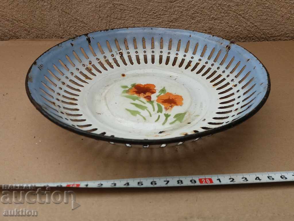 ENAMELED SOC. MARKED TRAY - 5 ENAMELED SOC. MARKED TRAY - 5