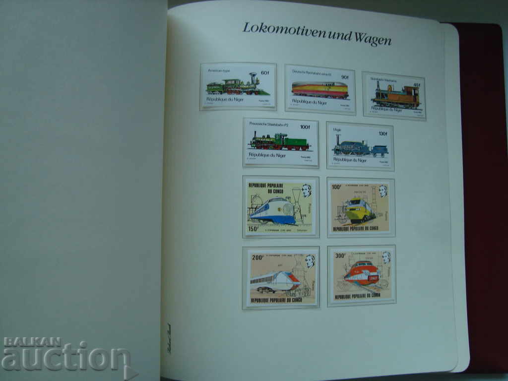 Album with stamps Trains Locomotives transport collection - 5 Album with stamps Trains Locomotives transport collection - 5