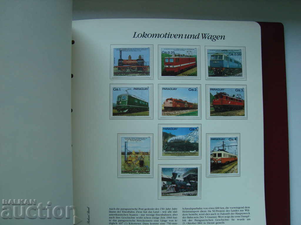 Album cu timbre Trenuri Locomotive colectie transport - 6