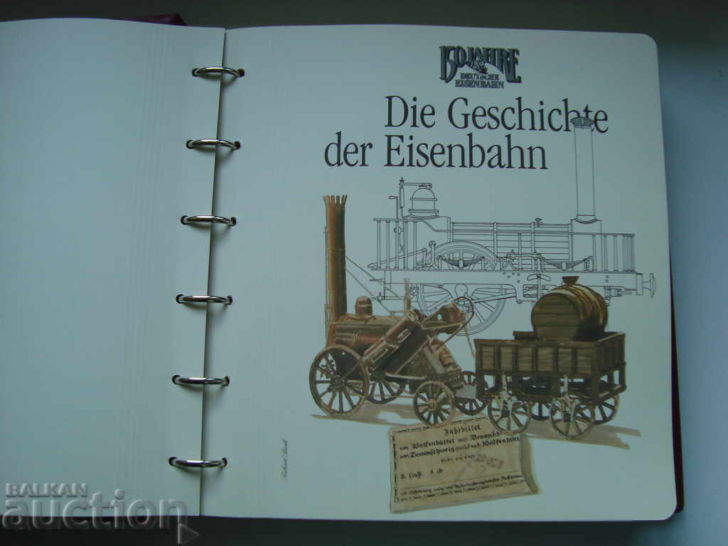 Album with stamps Trains Locomotives transport collection