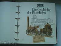 Album with stamps Trains Locomotives transport collection