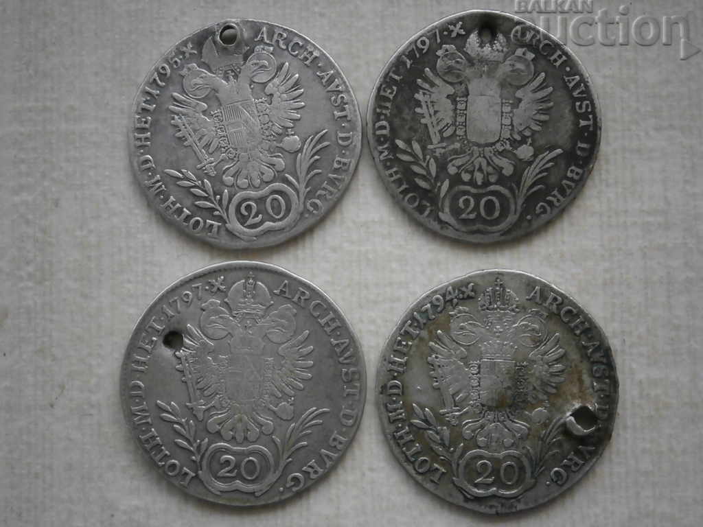 παλιά ευρωπαϊκή παρτίδα ασημένιου νομίσματος