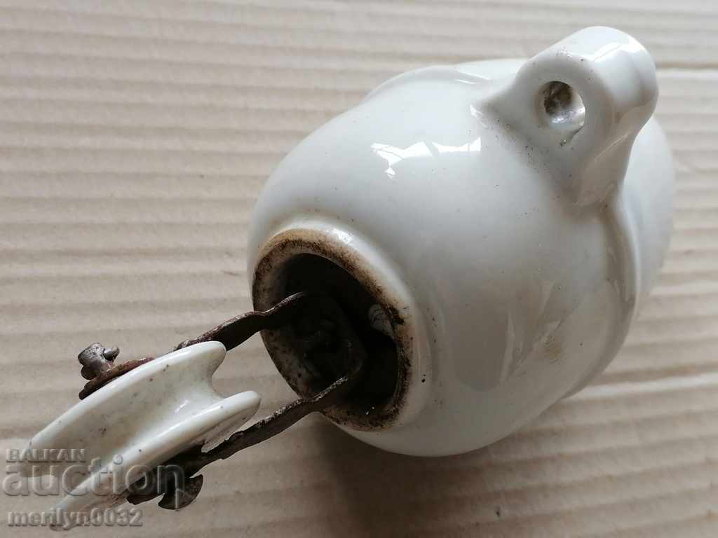 Livrarea Candelabru antic din porțelan greu lampă cu gaz