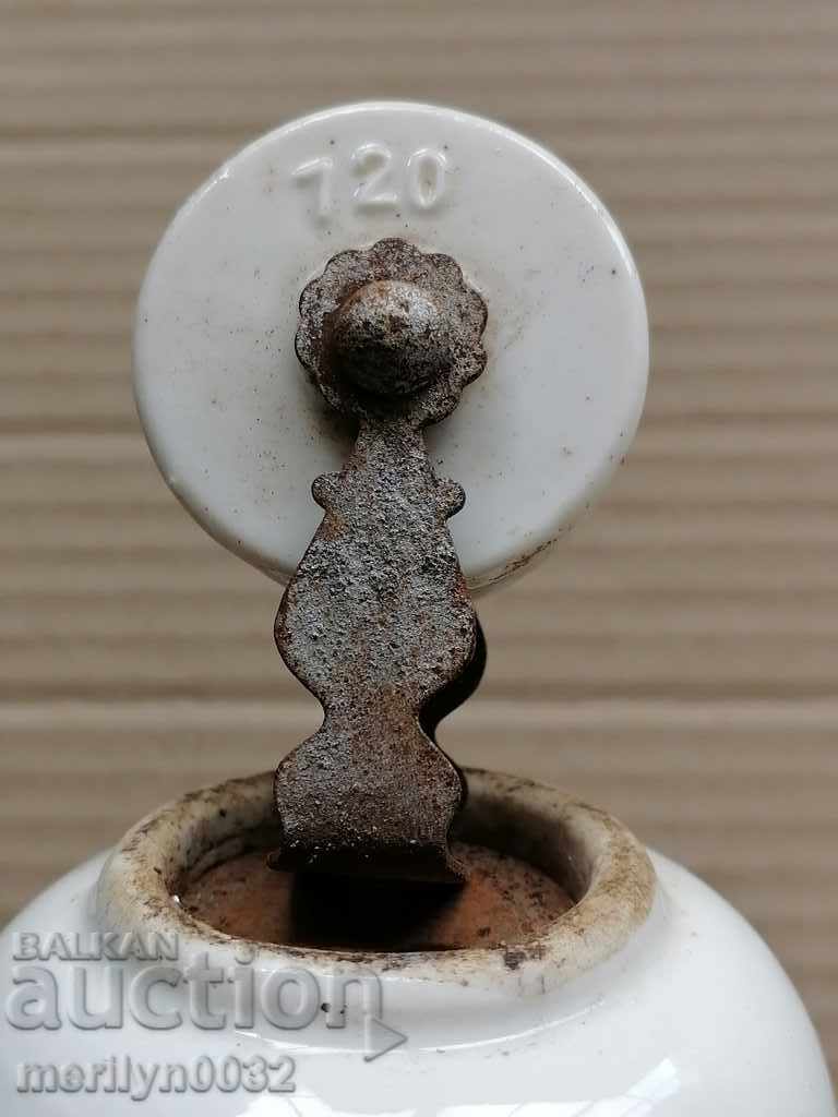 Heavy porcelain antique chandelier gas lamp candelabra - 7 Heavy porcelain antique chandelier gas lamp candelabra - 7