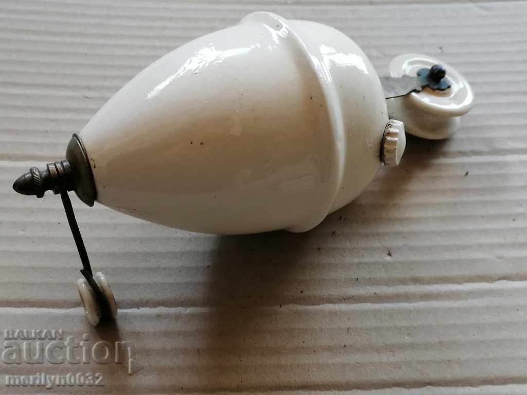 Candelabru antic din porțelan greu lampă cu gaz - 7