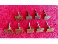 Old metal bronze brass handles for furniture cabinet 9 pcs