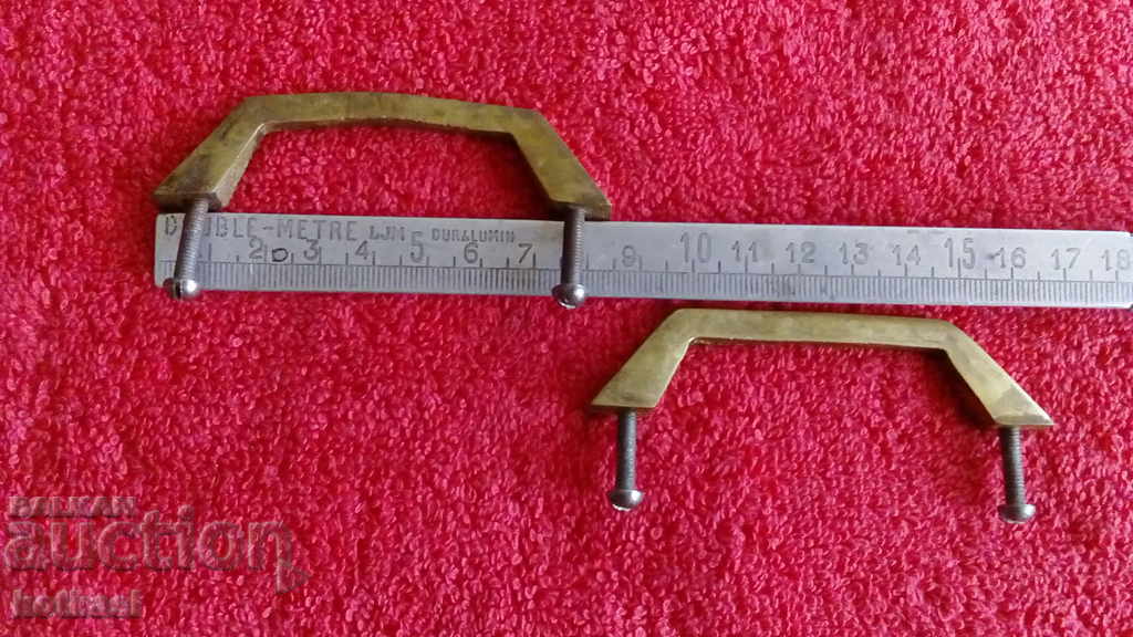 Old metal bronze brass handles for furniture cabinet 2 pcs.