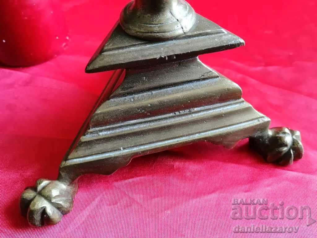 Παράδοση Παλιά μαζική εκκλησία χαλκού CANDLEHOLDER, παχύ κερί Παράδοση Παλιά μαζική εκκλησία χαλκού CANDLEHOLDER, παχύ κερί