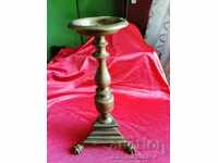 Old Massive Bronze Church CANDLEHOLDER, Thick Candle