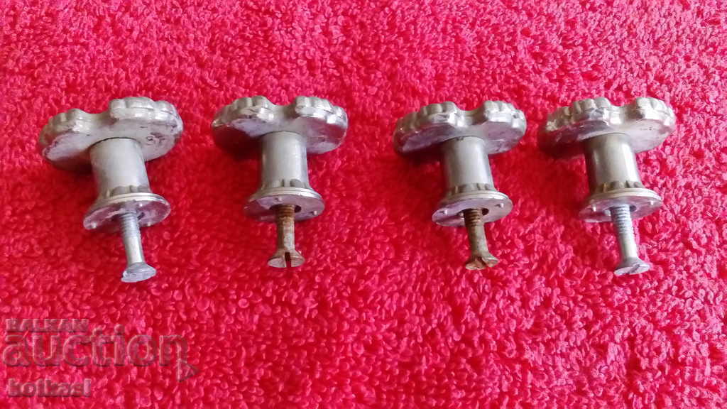 Old metal bronze brass handles for furniture cabinet 4 pcs. - 6 Old metal bronze brass handles for furniture cabinet 4 pcs. - 6