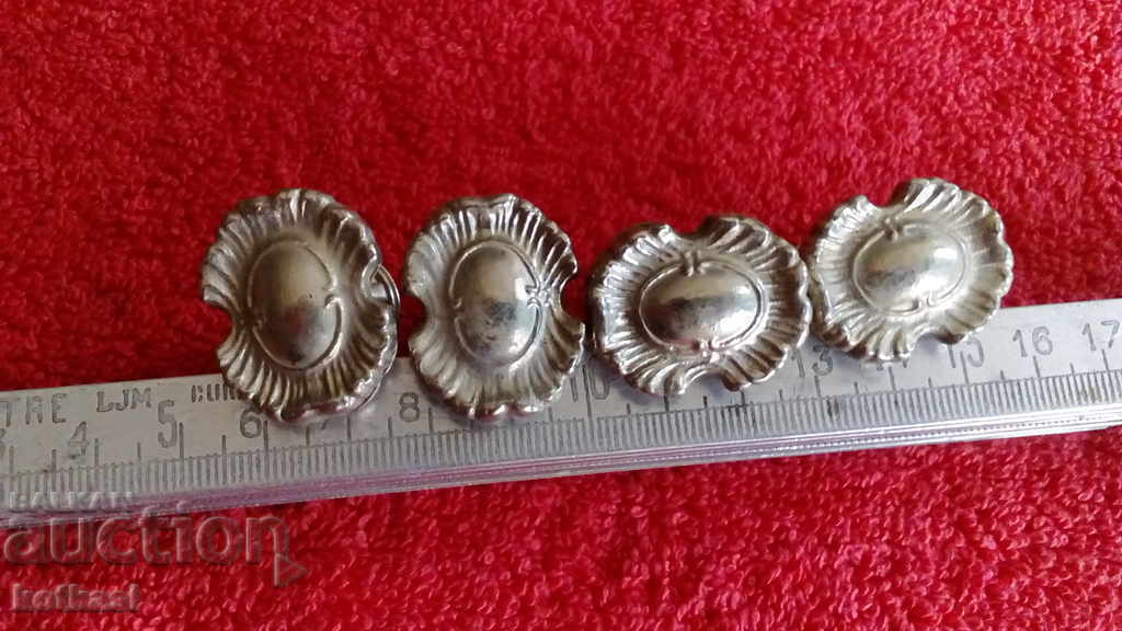 Old metal bronze brass handles for furniture cabinet 4 pcs. - 7 Old metal bronze brass handles for furniture cabinet 4 pcs. - 7