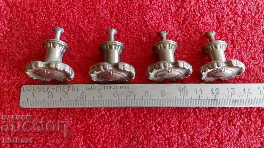 Old metal bronze brass handles for furniture cabinet 4 pcs.