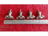 Old metal bronze brass handles for furniture cabinet 4 pcs.
