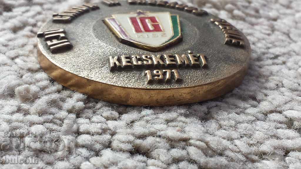 Auction MASSES BRONZE PLAQUE WITH ENAMEL HUNGARY 1971 Auction MASSES BRONZE PLAQUE WITH ENAMEL HUNGARY 1971