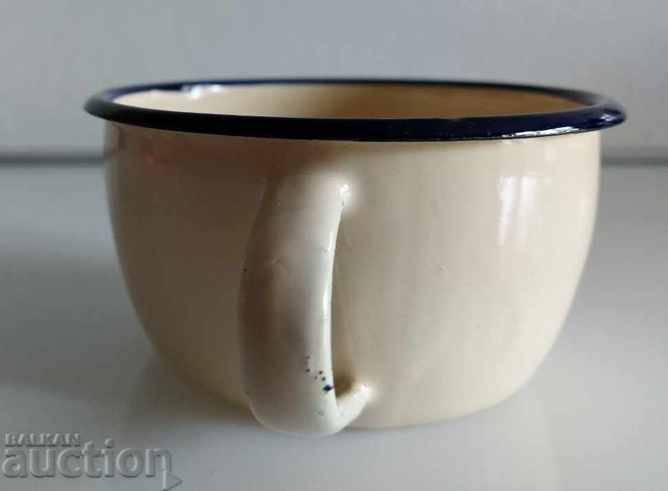 SOC UNUSED ENAMELED POT GLASS COURT ENAMEL FROM SOCA PRC - 6