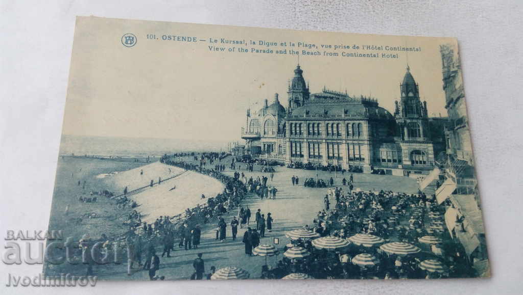 P K Ostende View Parade and Beach from Continental Hotel